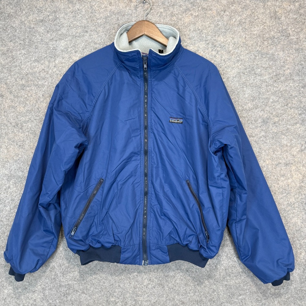 Vintage Patagonia Fleece Lined Synchilla Shelled Bomber Jacket Men Large 80s USA
